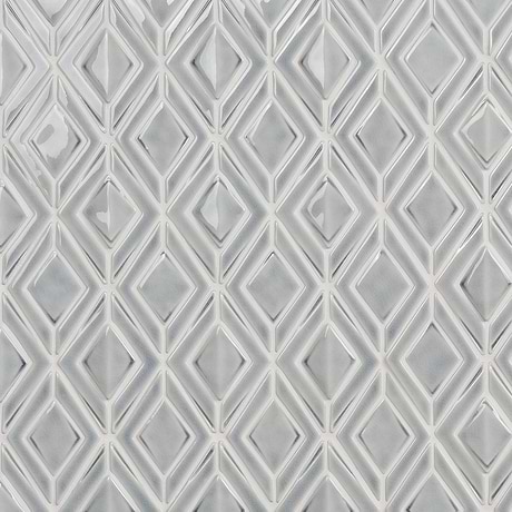 Nabi Jewel Arctic Blue 3D Crackled Glossy Glass Mosaic Tile