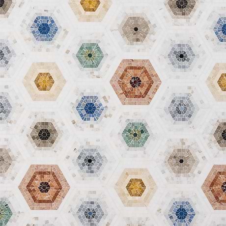 Ako Multicolor Mix 6" Hexagon Micro Mosaic Tile