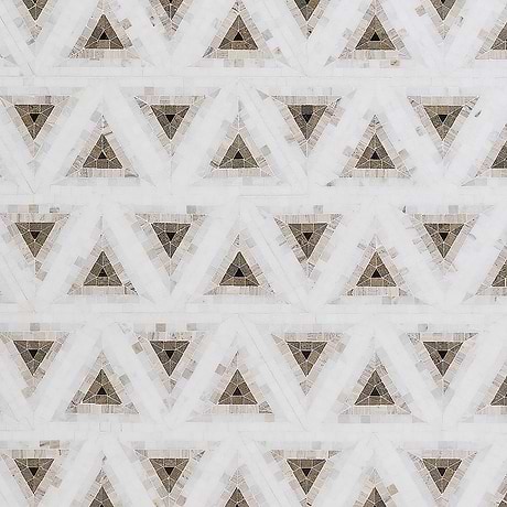 Ako Saint Laurent Brown 5" Triangle Marble Micro Mosaic Tile