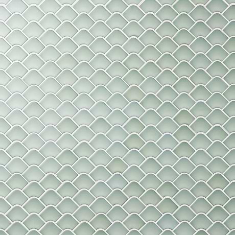 Suki Green 2x3 Fishscale Matte Glass Mosaic Tile