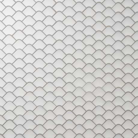 Suki Gray 2x3 Fishscale Matte Glass Mosaic Tile