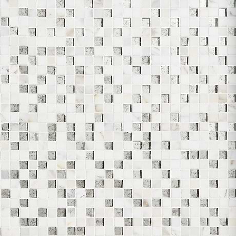 Soli White Marble & Mirror 1x1 Polished Mosaic by Kelli Ellis