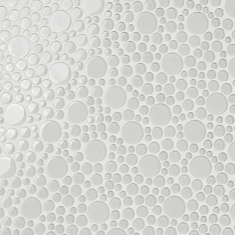 Loft Spa Super White Circles Glass Polished Mosaic