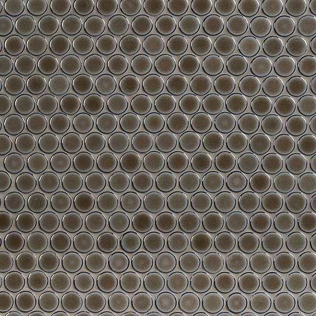 Nirvana Dark Gray Rimmed 1" Circle Polished Porcelain Mosaic Tile