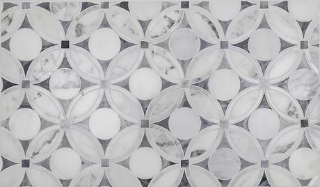 Highland Blossom Gray Polished Marble Mosaic