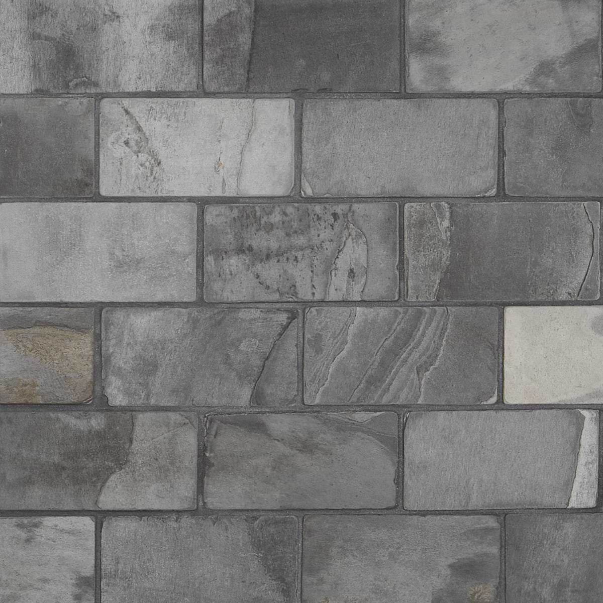 INDIA BLACK Black 3x6 Tumbled Slate Tile