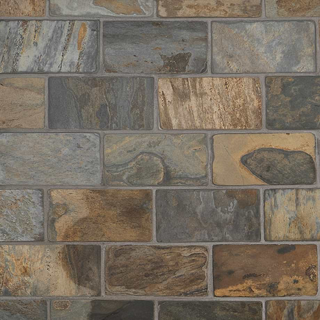 California Gold Gold 3x6 Tumbled Slate Tile