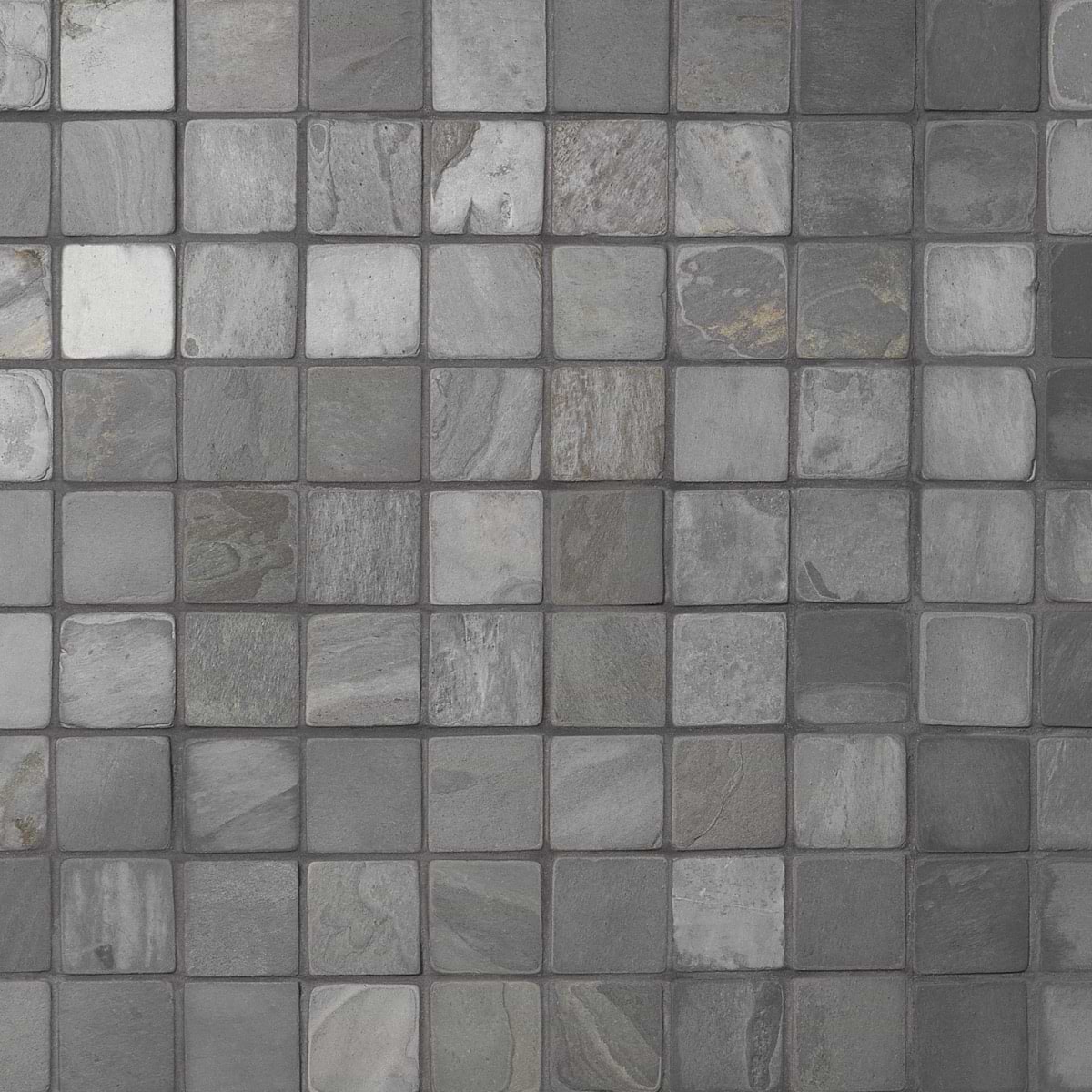 INDIA BLACK Black 2x2 Tumbled Slate Mosaic Tile