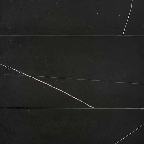 Nero Marquina Black 12x24 Honed Marble Tile