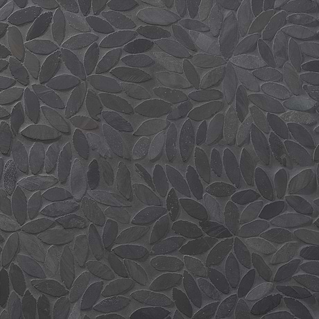 Nature Flower Alor Black Honed Natural Stone Mosaic