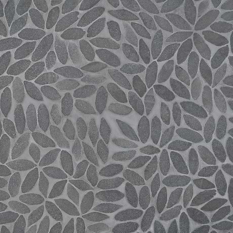 Nature Flower Lava Black Honed Natural Stone Mosaic Tile