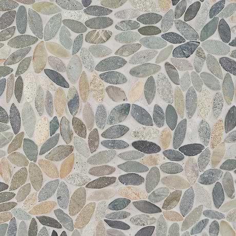 Nature Flower Sumatra Blend Multicolor Honed Natural Stone Mosaic Tile