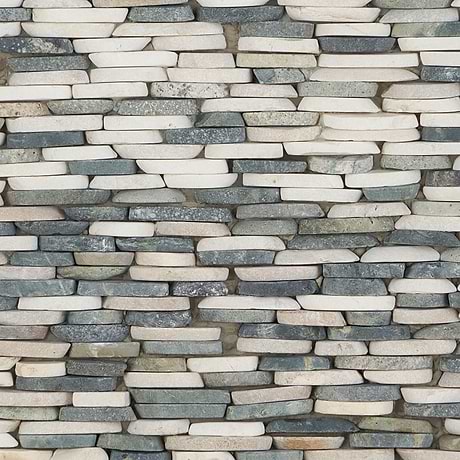 Nature Stacked Raja Blend Multicolor Honed Natural Stone Mosaic