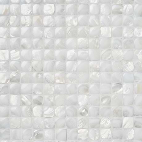 Mother of Pearl Nacre White 3D 1x1 Polished Pearl Mosaic