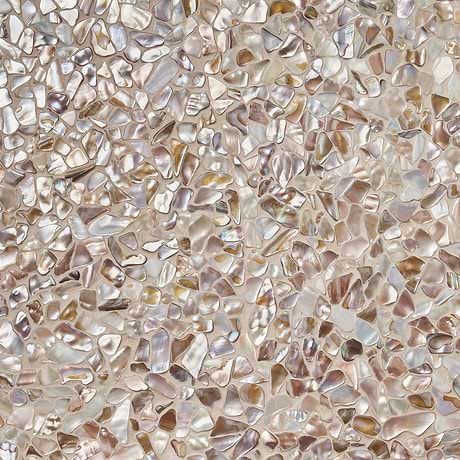 South Seas Pebbles Brown Polished Pearl & Glass Mosaic
