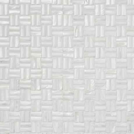 Serene White 3D Polished Pearl Mosaic