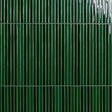 Kanbina Jungle Green 5x18 Crackled Glossy Ceramic Mosaic Tile