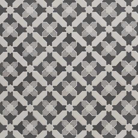 Cantico Safi Cloud Gray 12x12 Mixed Finish Lava Stone and Cement Mosaic Tile