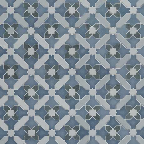 Cantico Safi River Blue 12x12 Mixed Finish Lava Stone and Cement Mosaic Tile
