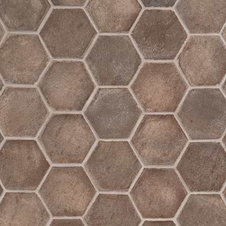 Terra Villa Presealed Genuine Terracotta Gray 4" Hex Matte Terracotta Tile