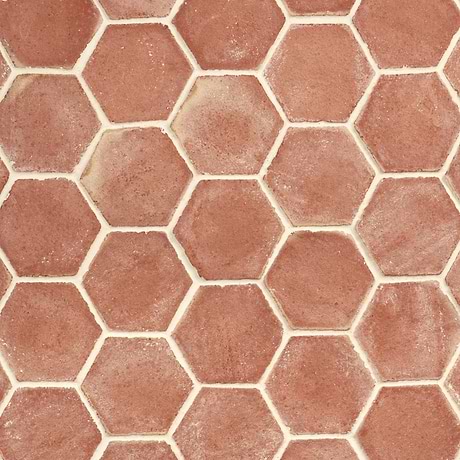 Terra Villa Presealed Genuine Terracotta Red 4" Hex Matte Terracotta Tile