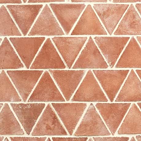 Terra Villa Presealed Genuine Terracotta Red 6" Triangle Matte Terracotta Tile