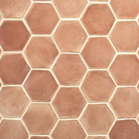 Terra Villa Presealed Genuine Terracotta Sand Beige 4" Hex Matte Terracotta Tile