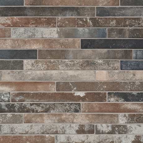 English Brick Industrial Red  Mix 2x18 Matte Porcelain Tile