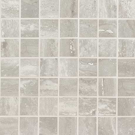 Basic Travertine Silver 2x2 Matte Porcelain Mosaic