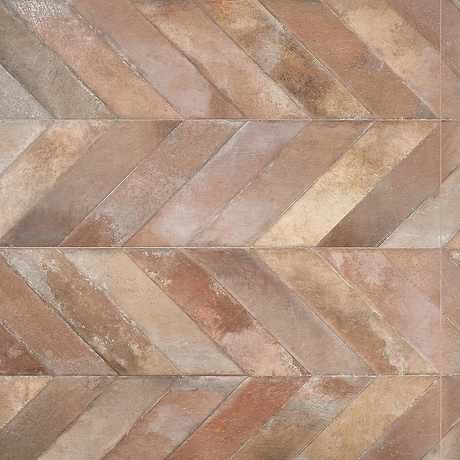Sculpt Cotto Brown 24x48 Chevron Natural Porcelain Tile