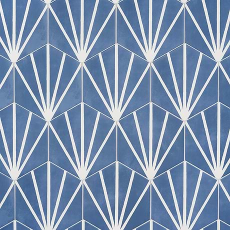 HexArt Deco Azul Blue 8" Hexagon Matte Porcelain Tile