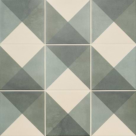 Art Geo Deco Plaid Meadow Green 8x8 by Elizabeth Sutton