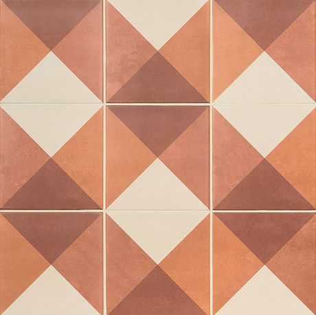 Art Geo Deco Plaid Terracotta 8x8 by Elizabeth Sutton