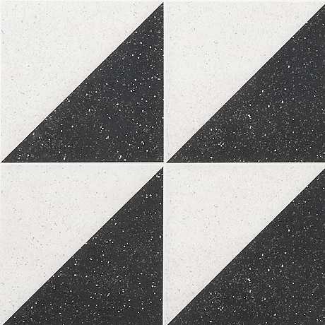 Art Geo  Terrazzo Dos Charcoal Black 8x8 Matte Porcelain Tile by Elizabeth Sutton