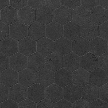 Portrait Black 2" Hexagon Matte Porcelain Mosaic