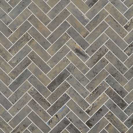 Portrait Sage Gray 1x4 Herringbone Matte Porcelain Mosaic