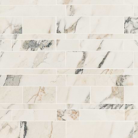 Dreamstone Calacatta Rustico Beige Railroad Matte Porcelain Mosaic
