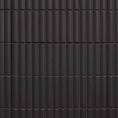 Roller Ribbed Black 4x12 3D Matte Fluted Ceramic Tile