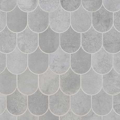 Bond Excalibur Dark Gray Fishscale Matte Porcelain Mosaic