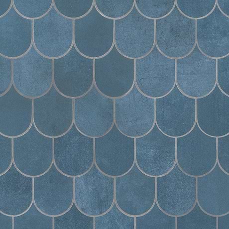 Bond Indio Blue Fishscale Matte Porcelain Mosaic