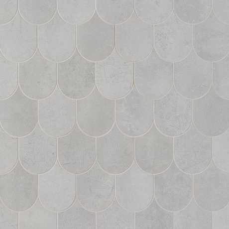 Bond Nimbus Silver Fishscale Matte Porcelain Mosaic