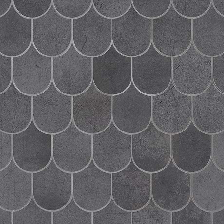 Bond Venom Charcoal Black Fishscale Matte Porcelain Mosaic