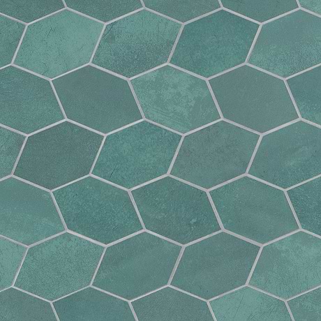 Bond Viridum Green Foliage Hexagon Matte Porcelain Mosaic