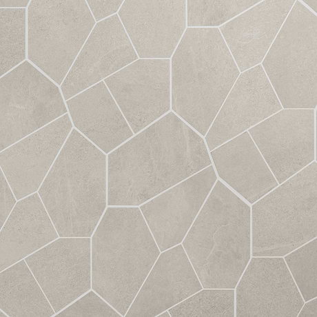 Era Linen White Organic Pattern Limestone Look Matte Porcelain Mosaic Tile