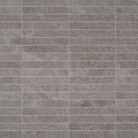 Era Slate Gray 1x6 Stacked Limestone Look Matte Porcelain Mosaic Tile
