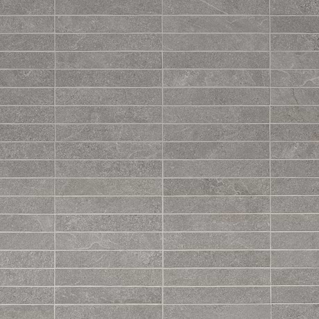 Era Silver Gray 1x6 Stacked Limestone Look Matte Porcelain Mosaic Tile