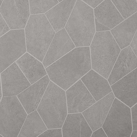 Era Silver Gray Organic Pattern Limestone Look Matte Porcelain Mosaic Tile
