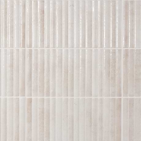 Curve White Fluted 6x12 3D Glossy Ceramic Tile