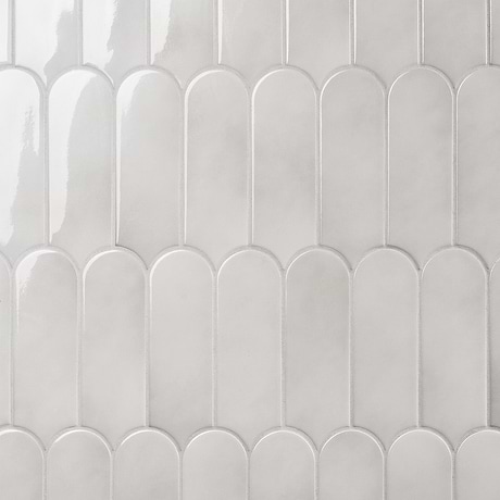 Parry Mist Gray 3x8 Fishscale Glossy Ceramic Tile