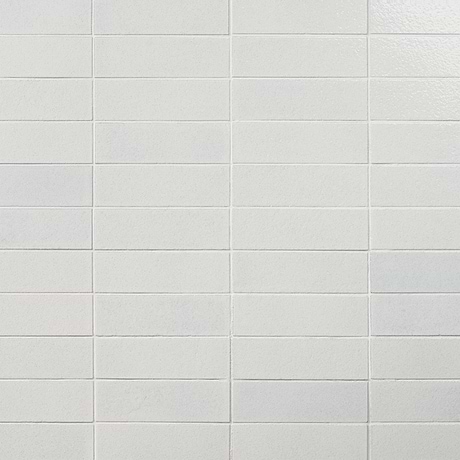 Color One Cotton White 2x8 Glossy Lava Stone Subway Tile